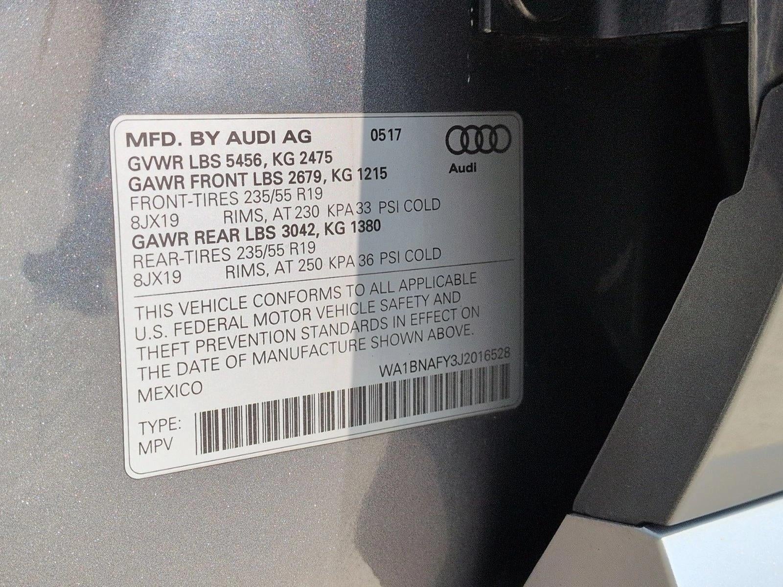 2018 Audi Q5 2.0 TFSI Premium Plus