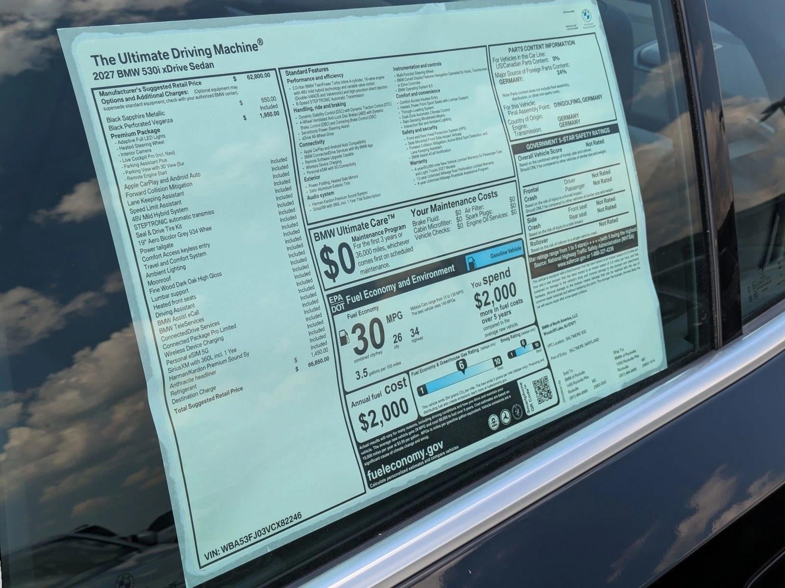 2027 BMW 530i xDrive Sedan
