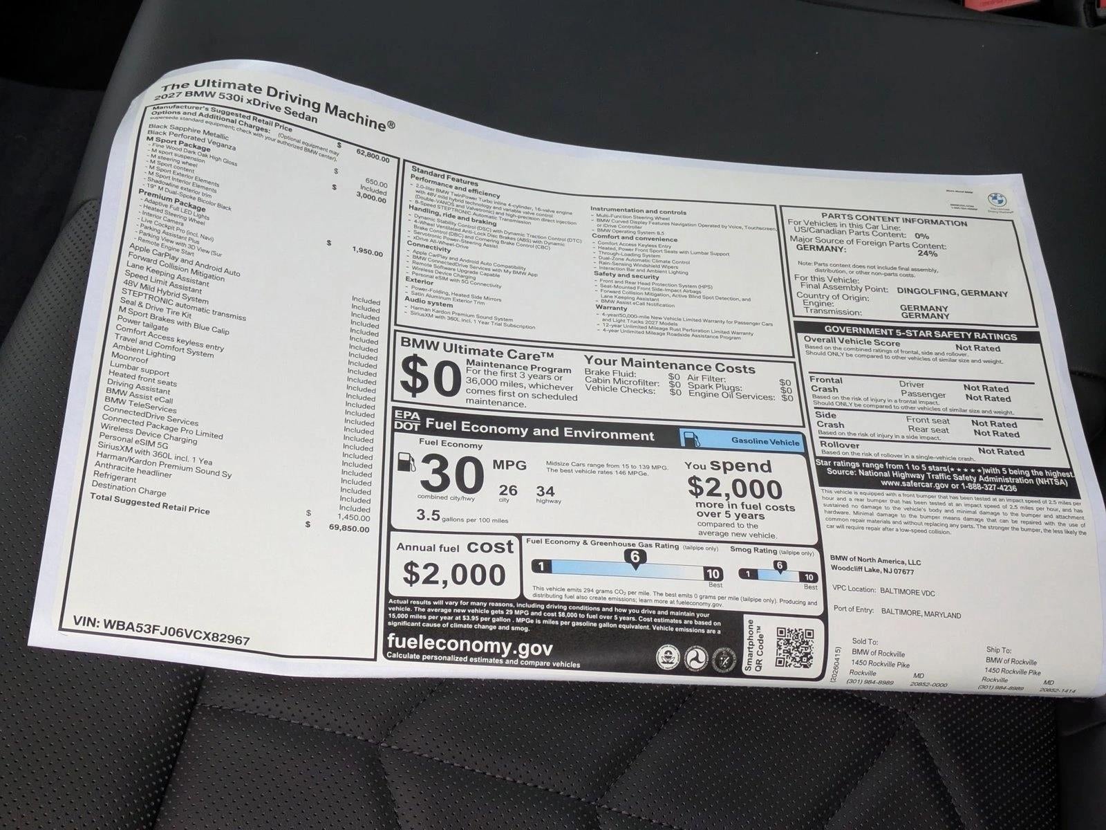 2027 BMW 530i xDrive Sedan