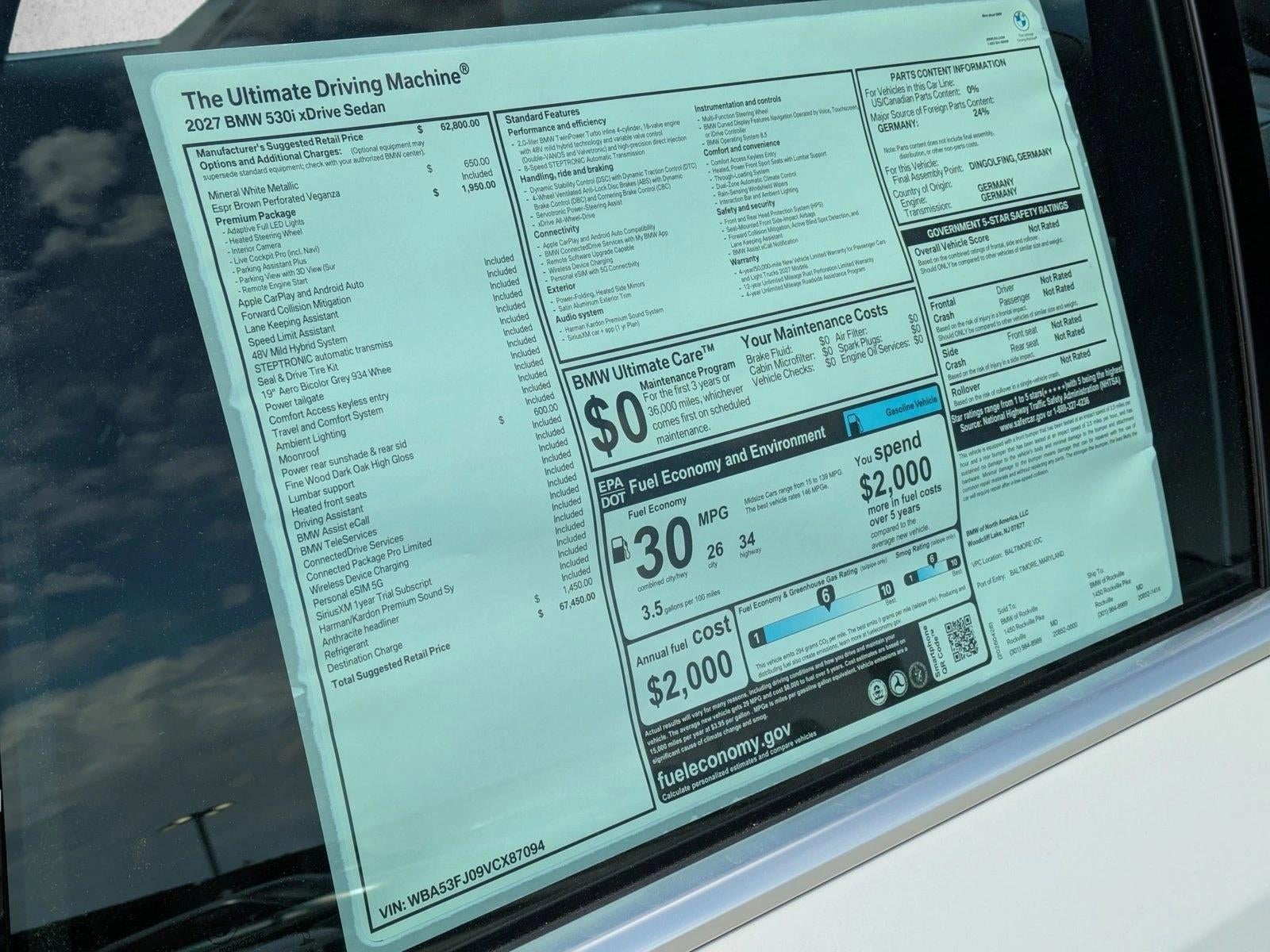 2027 BMW 530i xDrive Sedan