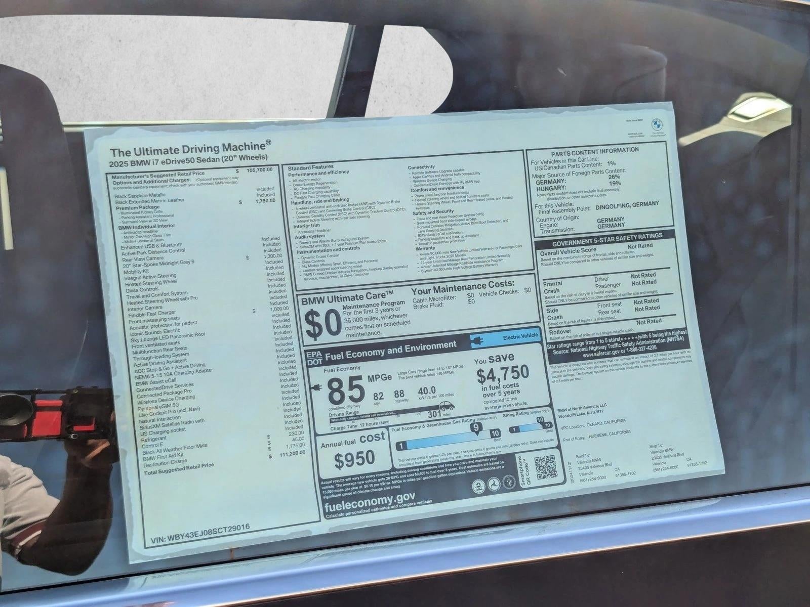 2025 BMW i7 eDrive50 Sedan