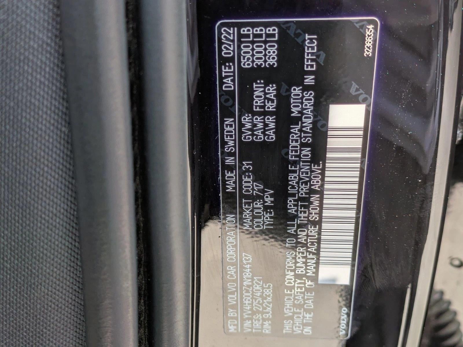 2022 Volvo XC90 Recharge Plug-In Hybrid T8 eAWD PHEV Inscription Expression 7P Ext Range