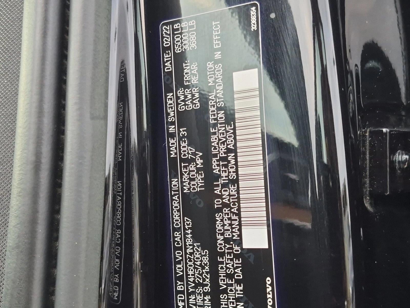 2022 Volvo XC90 Recharge Plug-In Hybrid T8 eAWD PHEV Inscription Expression 7P Ext Range