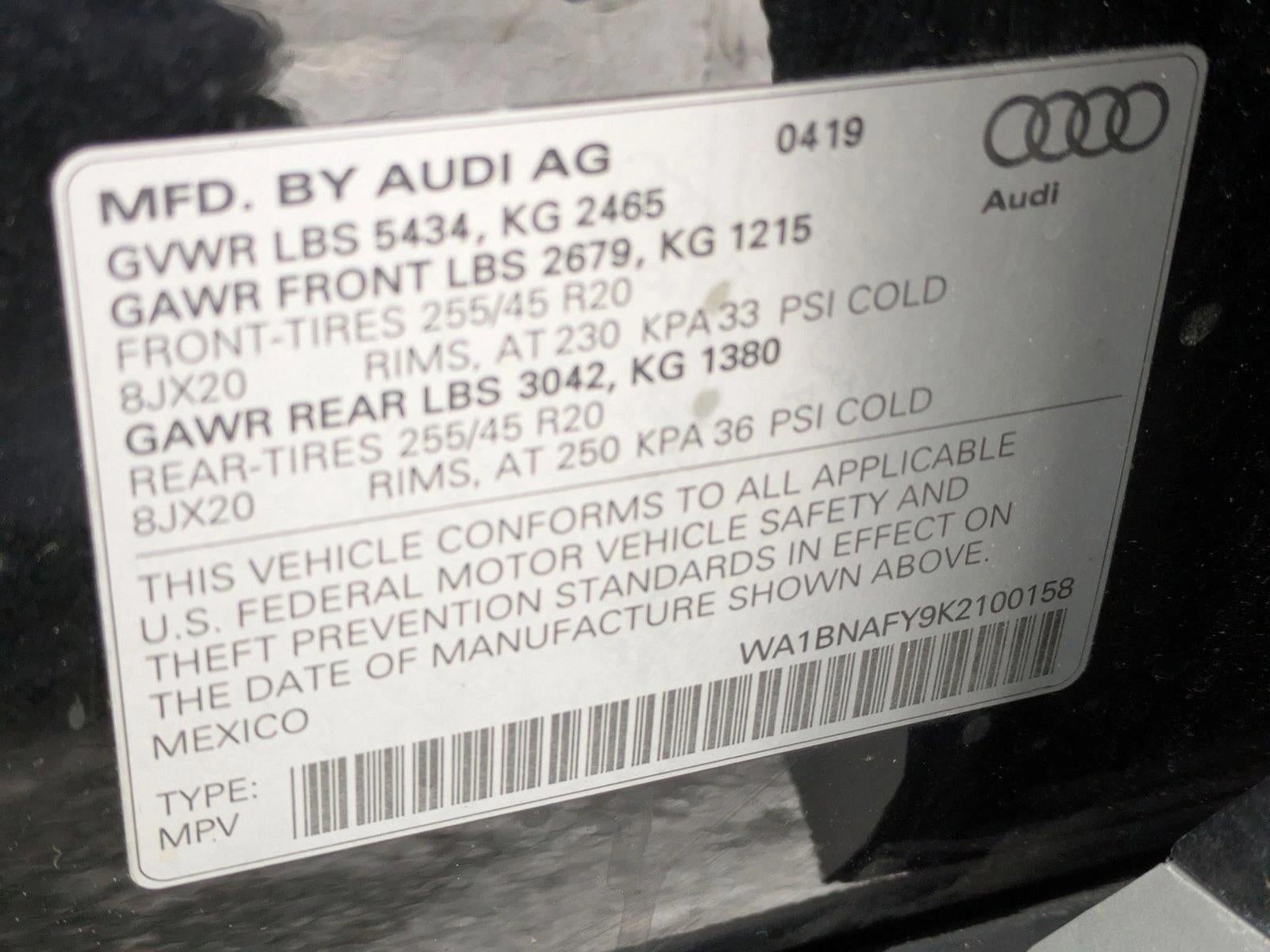 2019 Audi Q5 Premium Plus 45 TFSI quattro