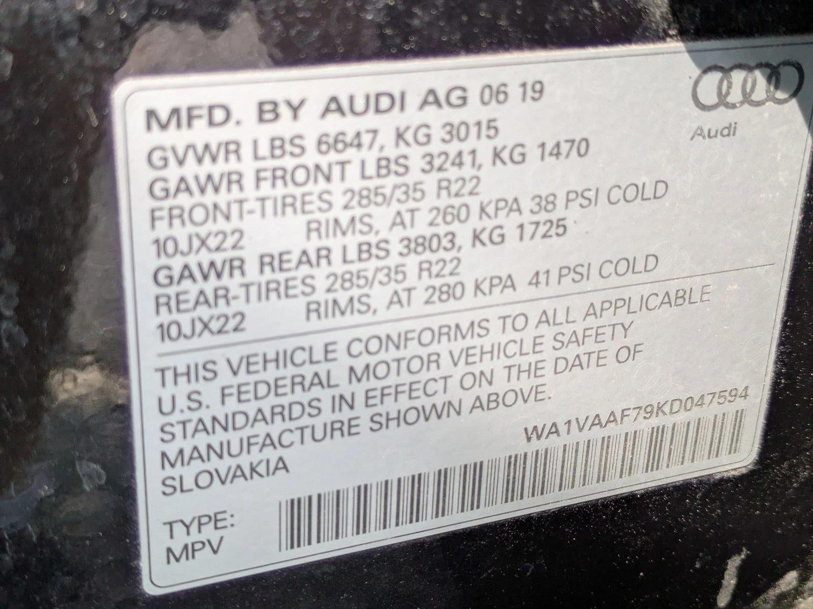 2019 Audi Q7 Prestige 55 TFSI quattro