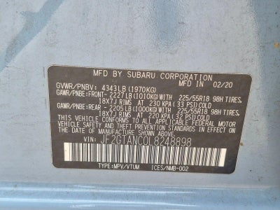 2020 Subaru Crosstrek Limited CVT