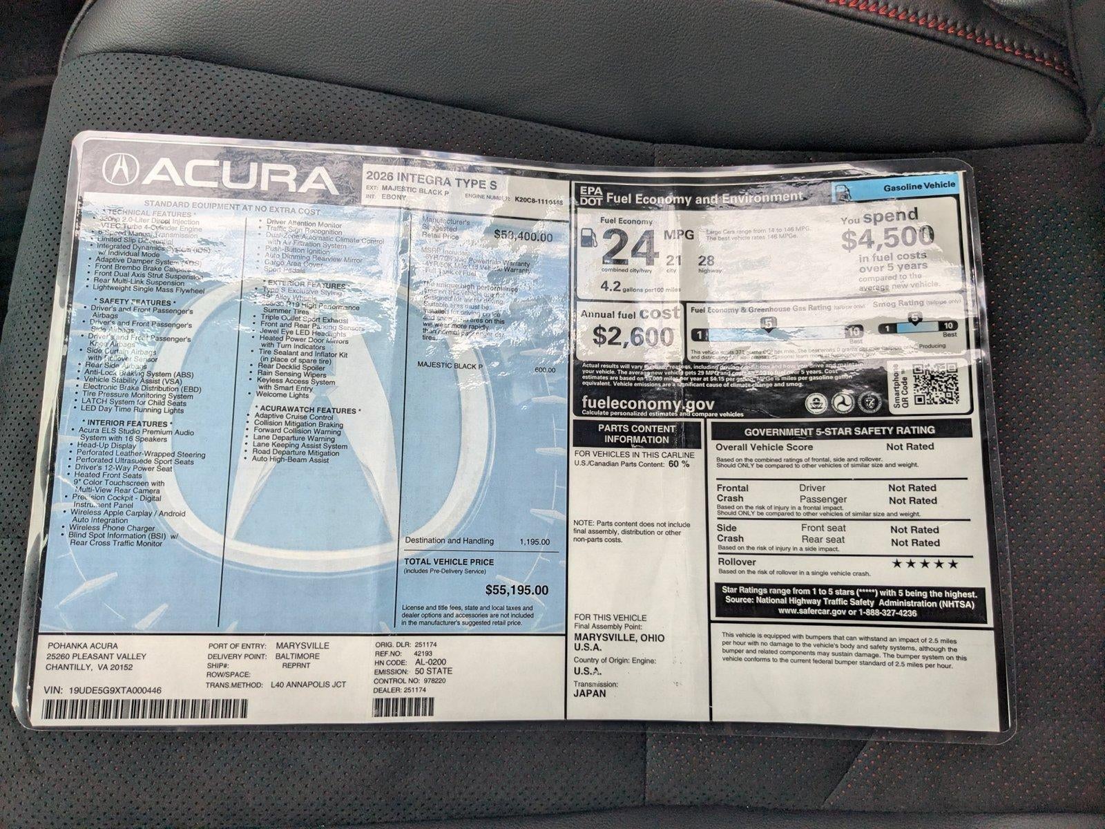 2026 Acura Integra Type S Manual