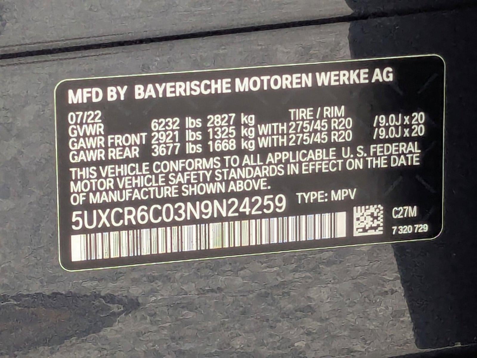 2022 BMW X5 xDrive40i Sports Activity Vehicle