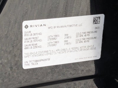 2023 Rivian R1T Adventure Dual-Motor Large Pack