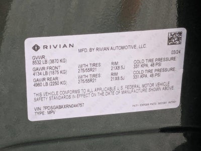 2024 Rivian R1S Adventure Quad-Motor Large Pack