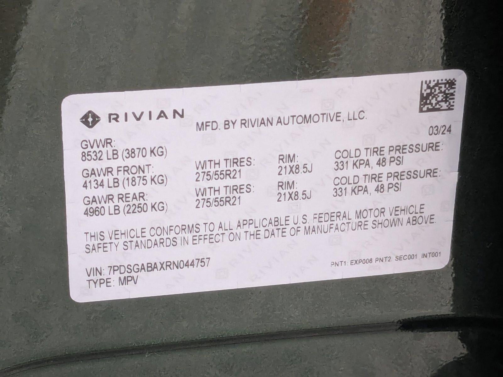 2024 Rivian R1S Adventure Quad-Motor Large Pack