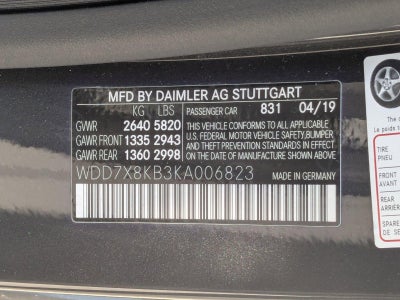 2019 Mercedes-Benz AMG® GT AMG® GT 63 S 4-Door Coupe