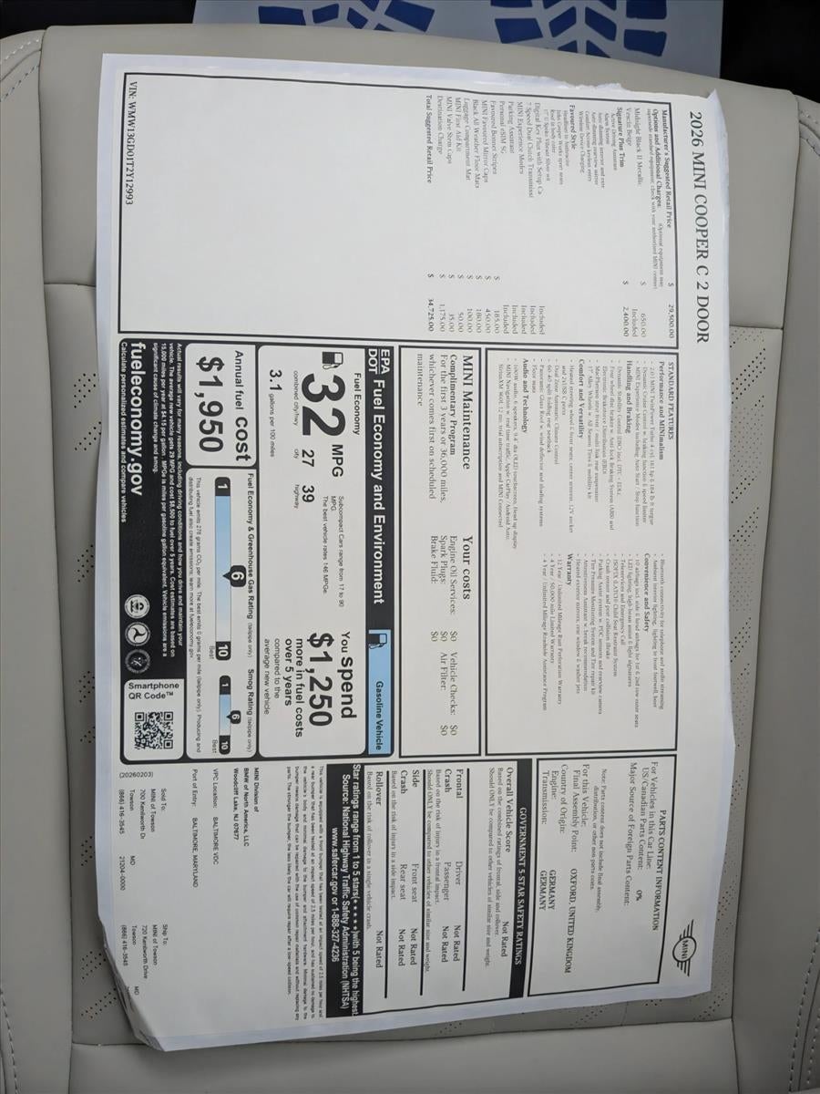 2026 MINI Cooper Hardtop 2 Door Base