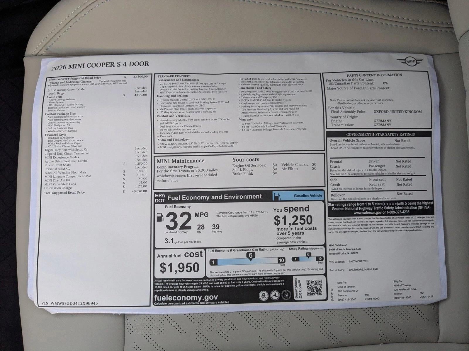 2026 MINI Hardtop 4 Door Cooper S