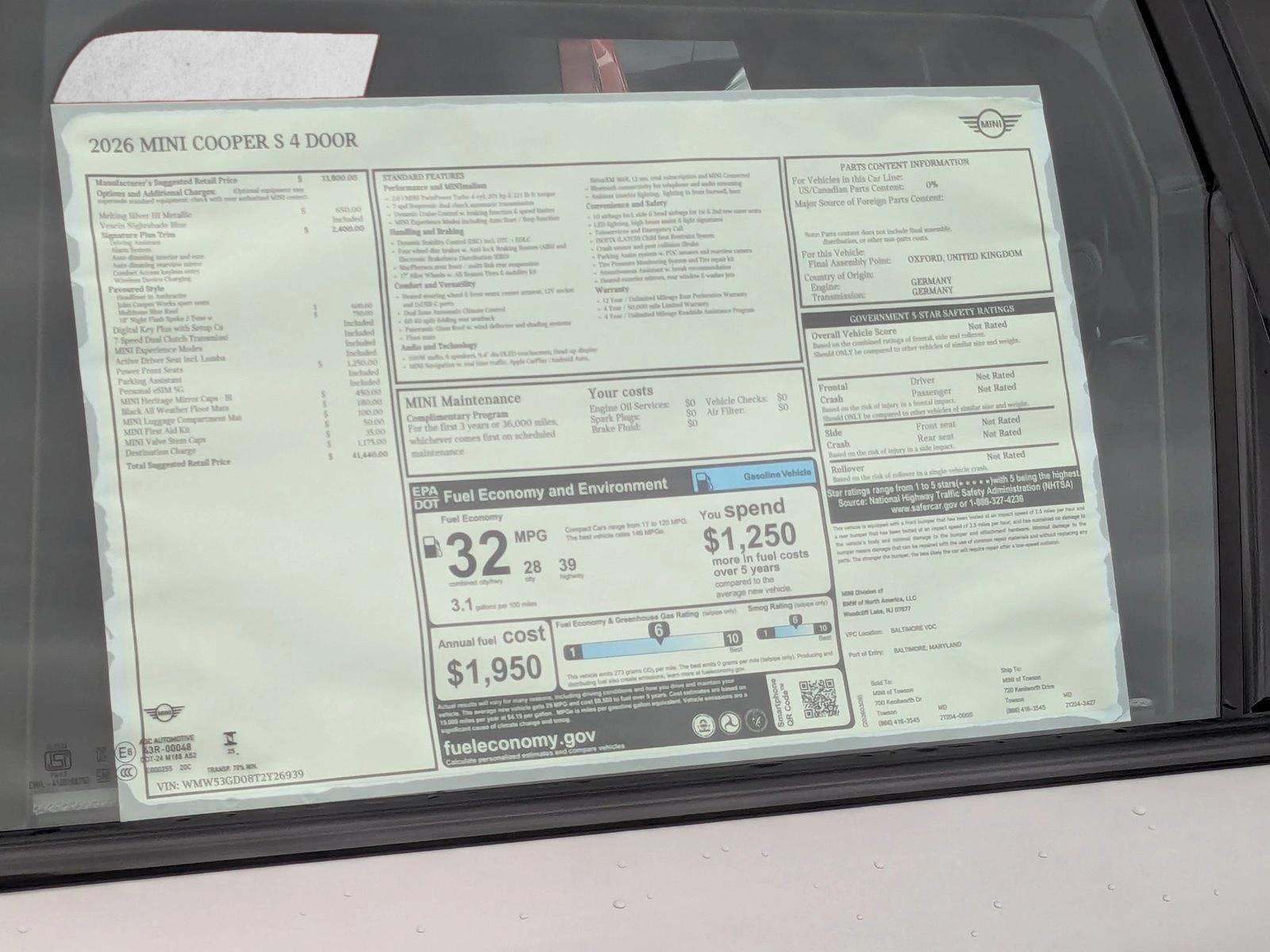 2026 MINI Cooper S Hardtop 4 Door Base