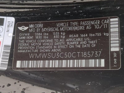 2012 MINI Cooper Hardtop 2 Door Base