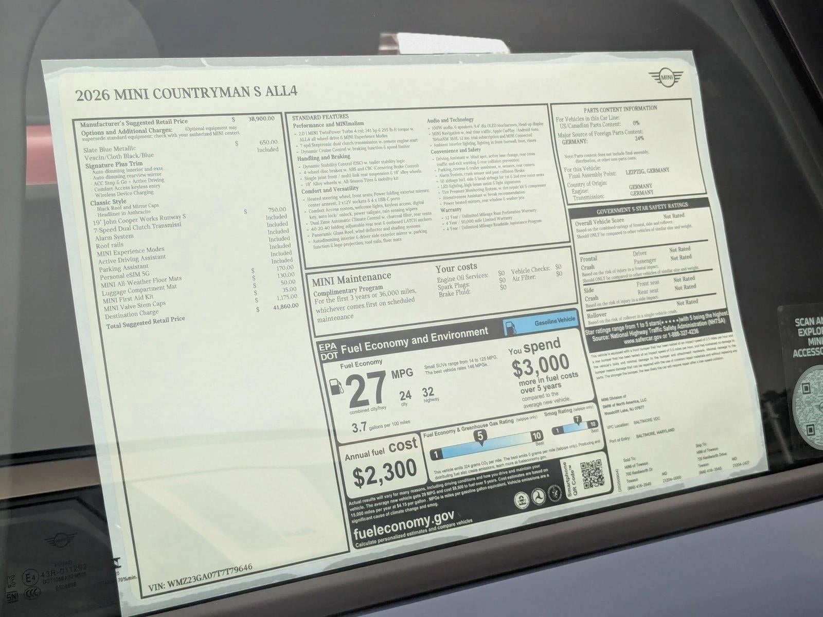 2026 MINI Cooper S Countryman ALL4 Base