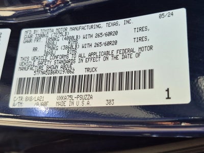 2024 Toyota Tundra 4WD 4WD Platinum CrewMax 5.5' Bed (Natl)