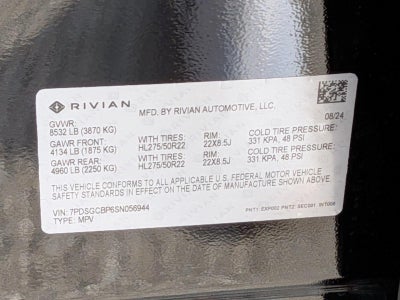 2025 Rivian R1S Ascend Tri-Motor Max Pack
