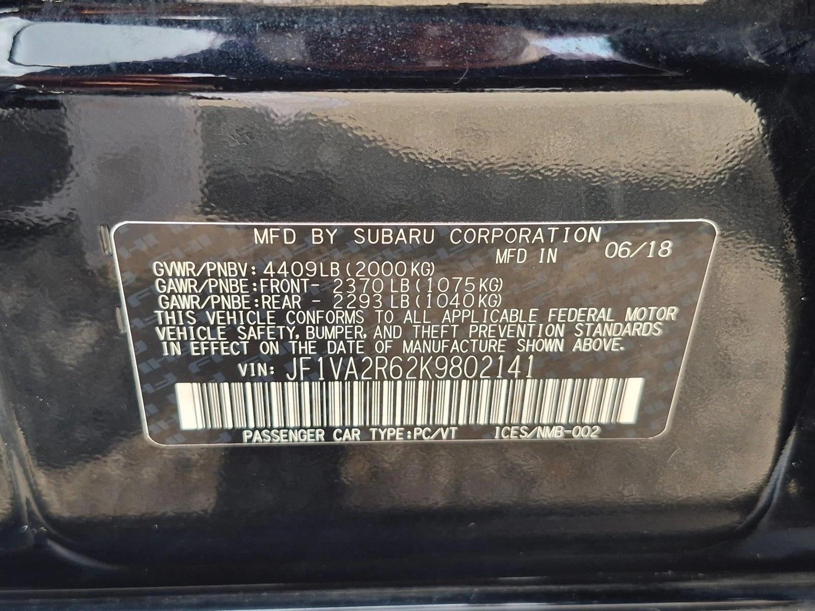 2019 Subaru WRX STI Manual