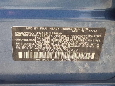 2017 Subaru Crosstrek 2.0i Limited CVT