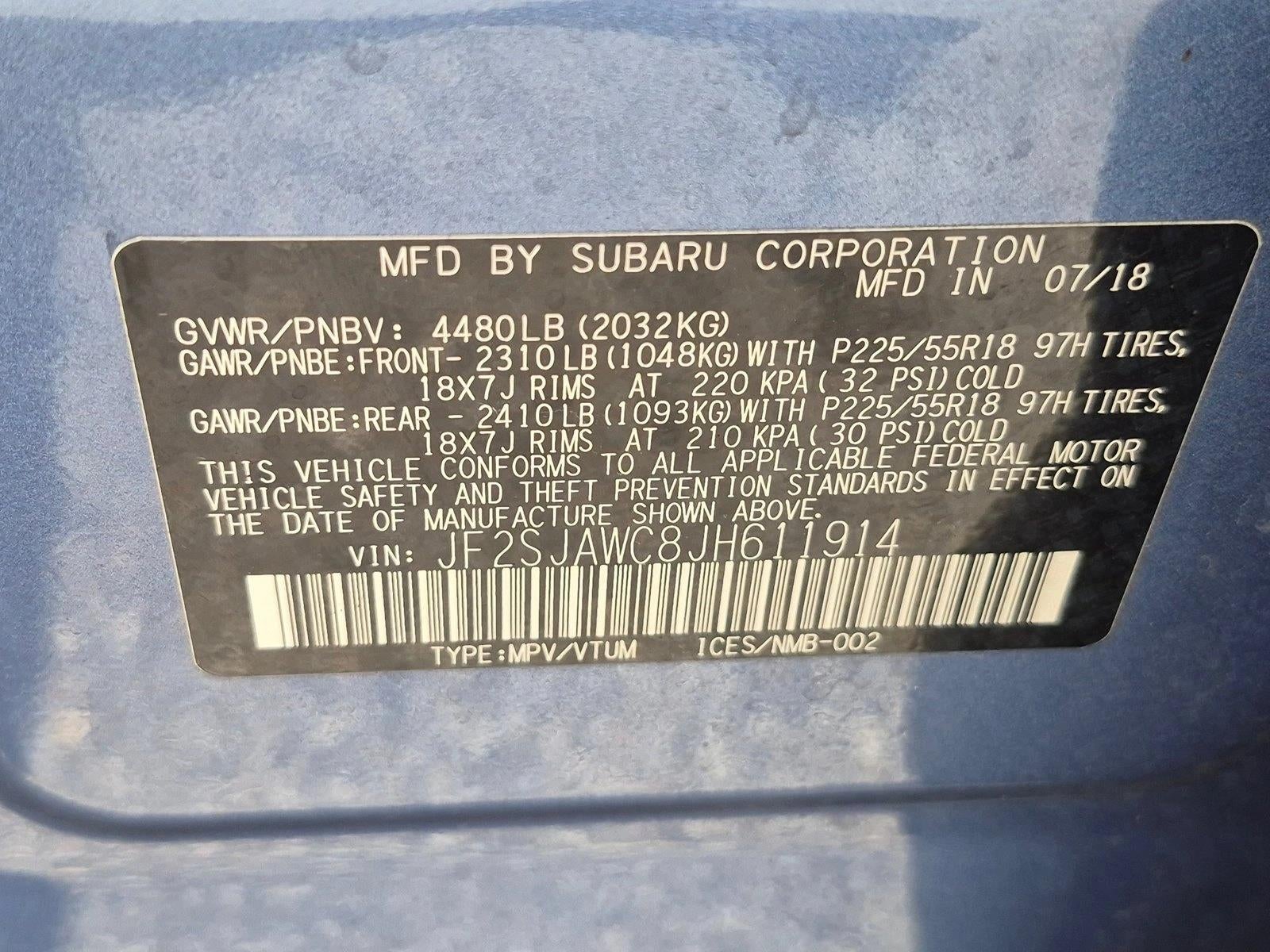 2018 Subaru Forester 2.5i Touring CVT