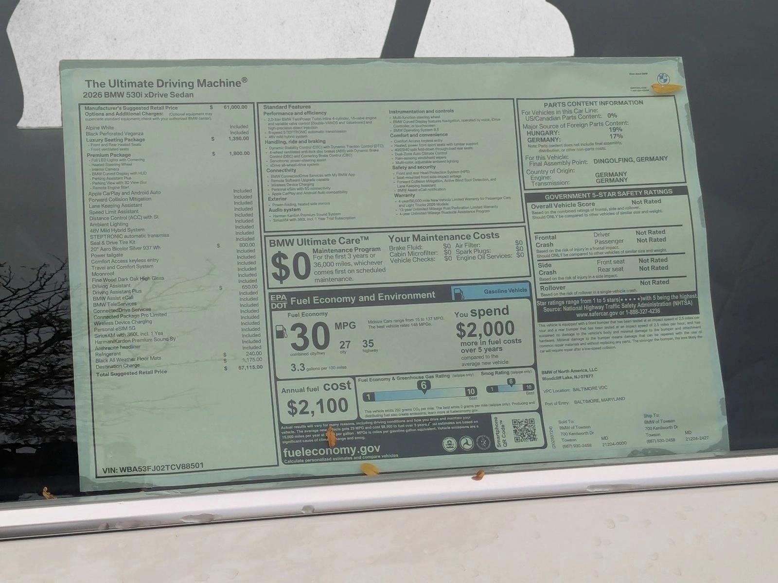 2026 BMW 530i xDrive Sedan