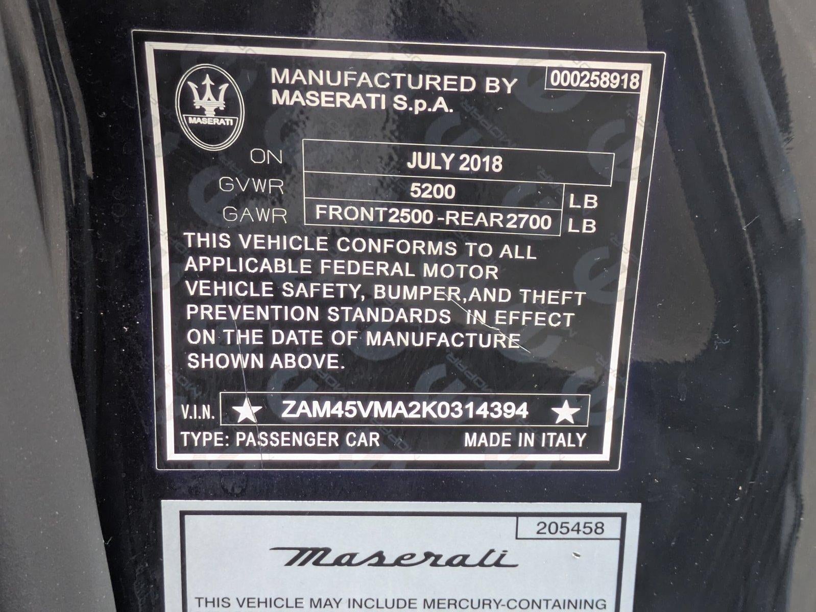 2019 Maserati GranTurismo Convertible Sport 4.7L