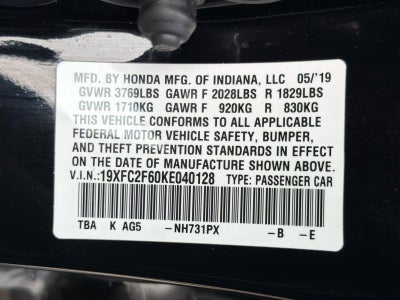 2019 Honda Civic Sedan LX CVT