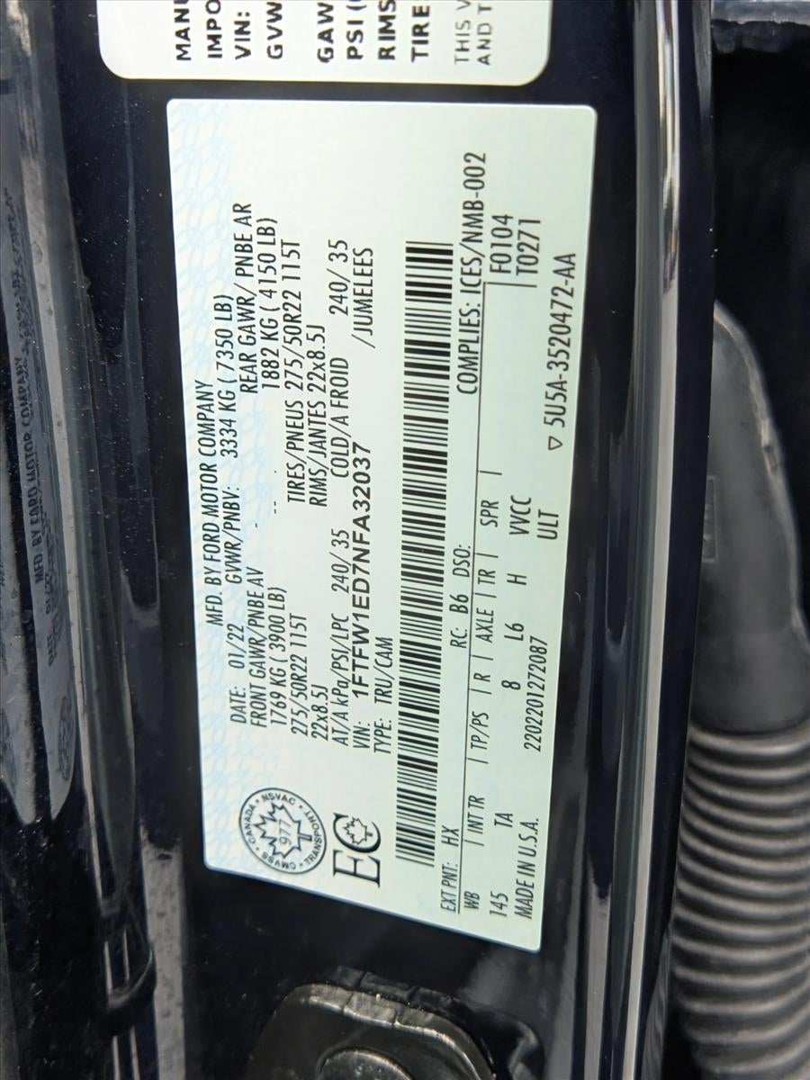 2022 Ford F-150 Limited 4WD SuperCrew 5.5' Box