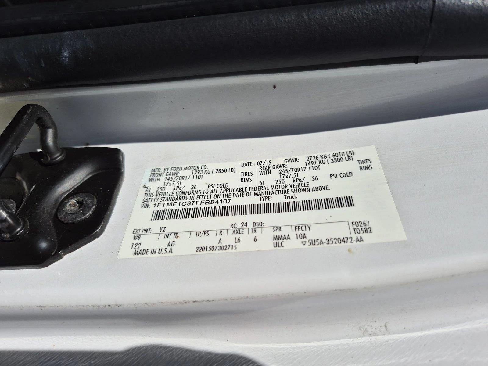 2015 Ford F-150 2WD Regular Cab 6-1/2 Ft Box XL