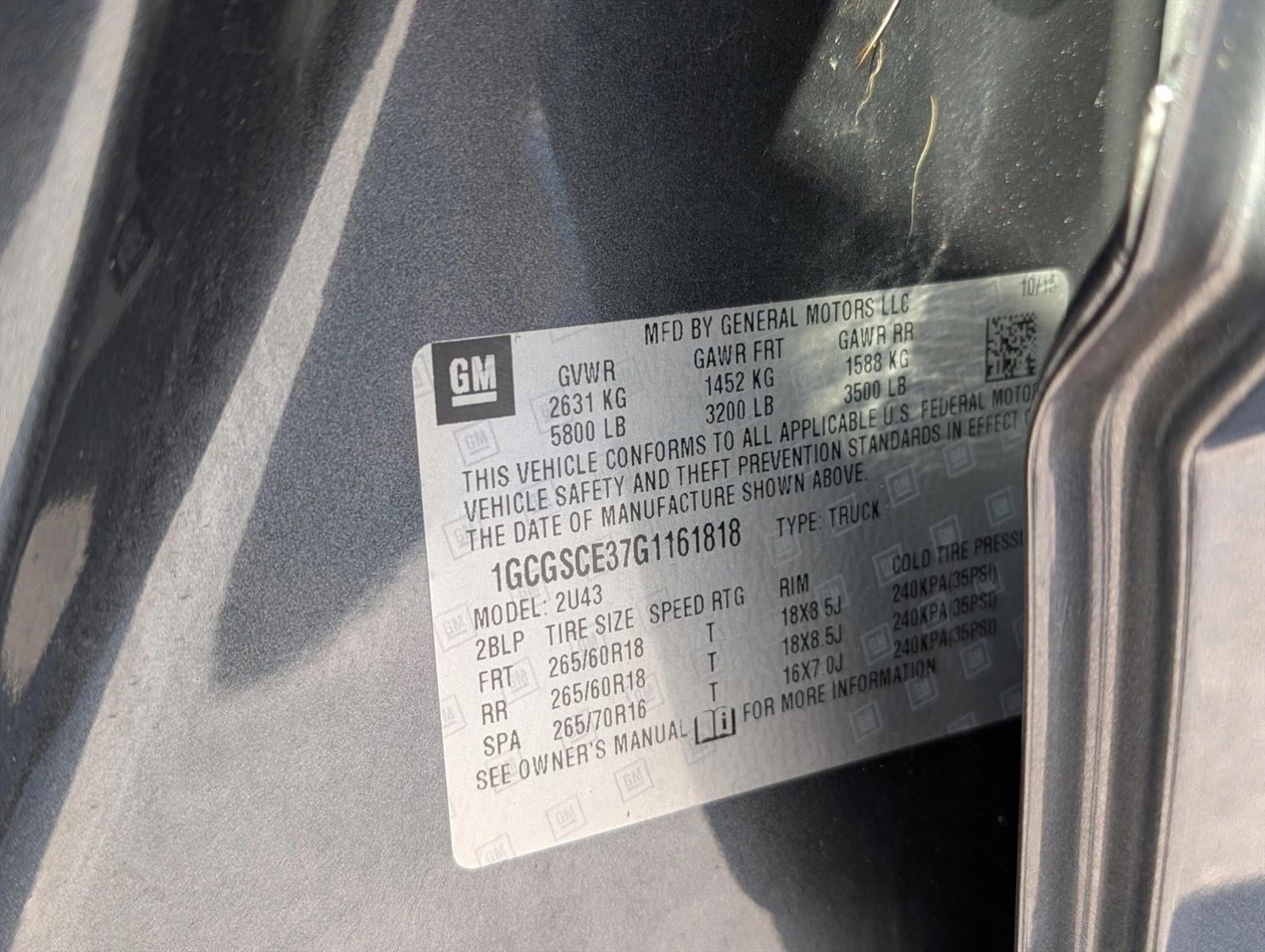 2016 Chevrolet Colorado Crew Cab Long Box 2-Wheel Drive LT