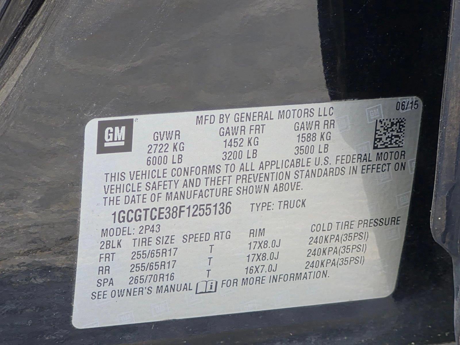 2015 Chevrolet Colorado Crew Cab Short Box 4-Wheel Drive Z71
