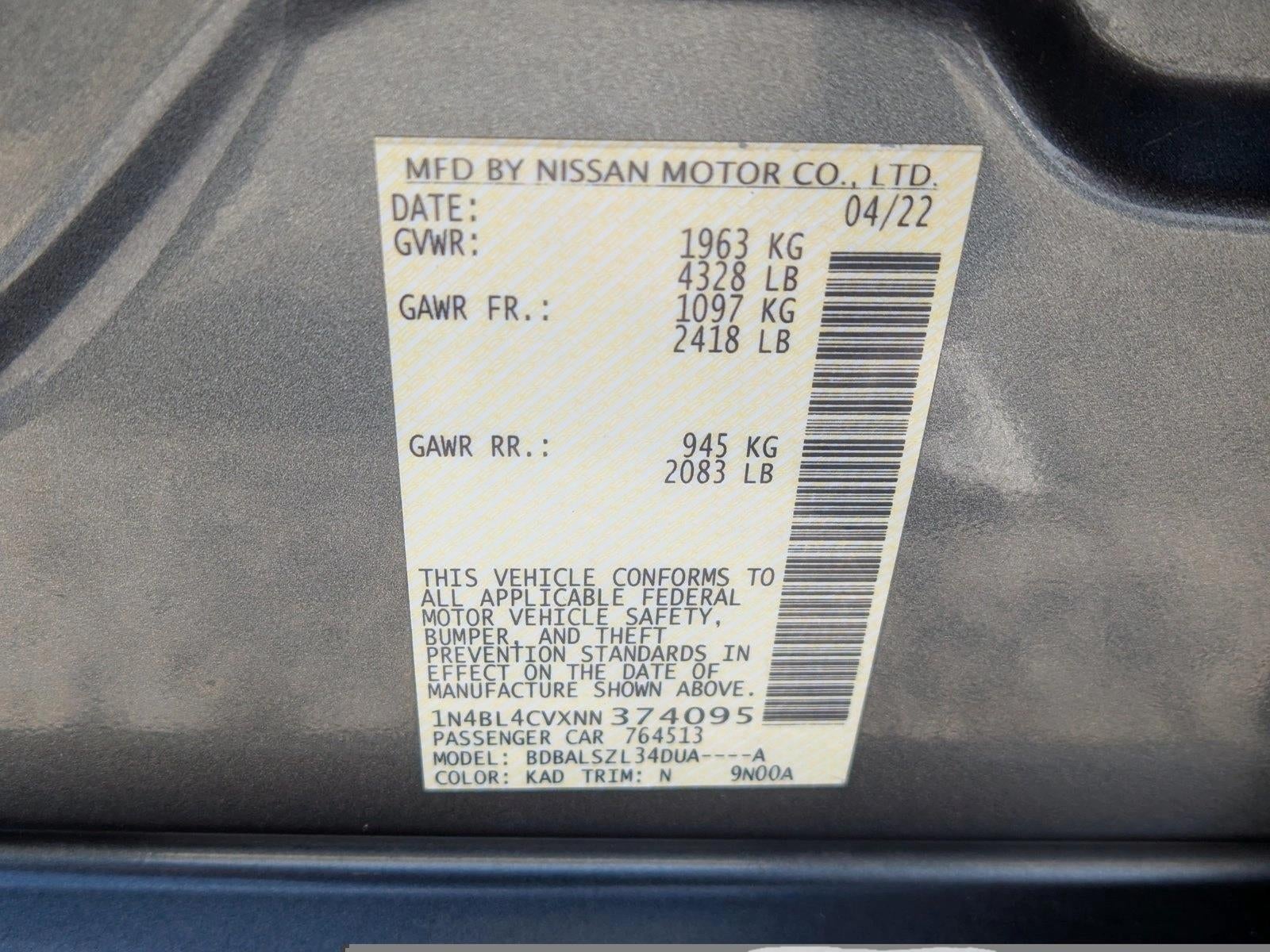 2022 Nissan Altima 2.5 SR Sedan