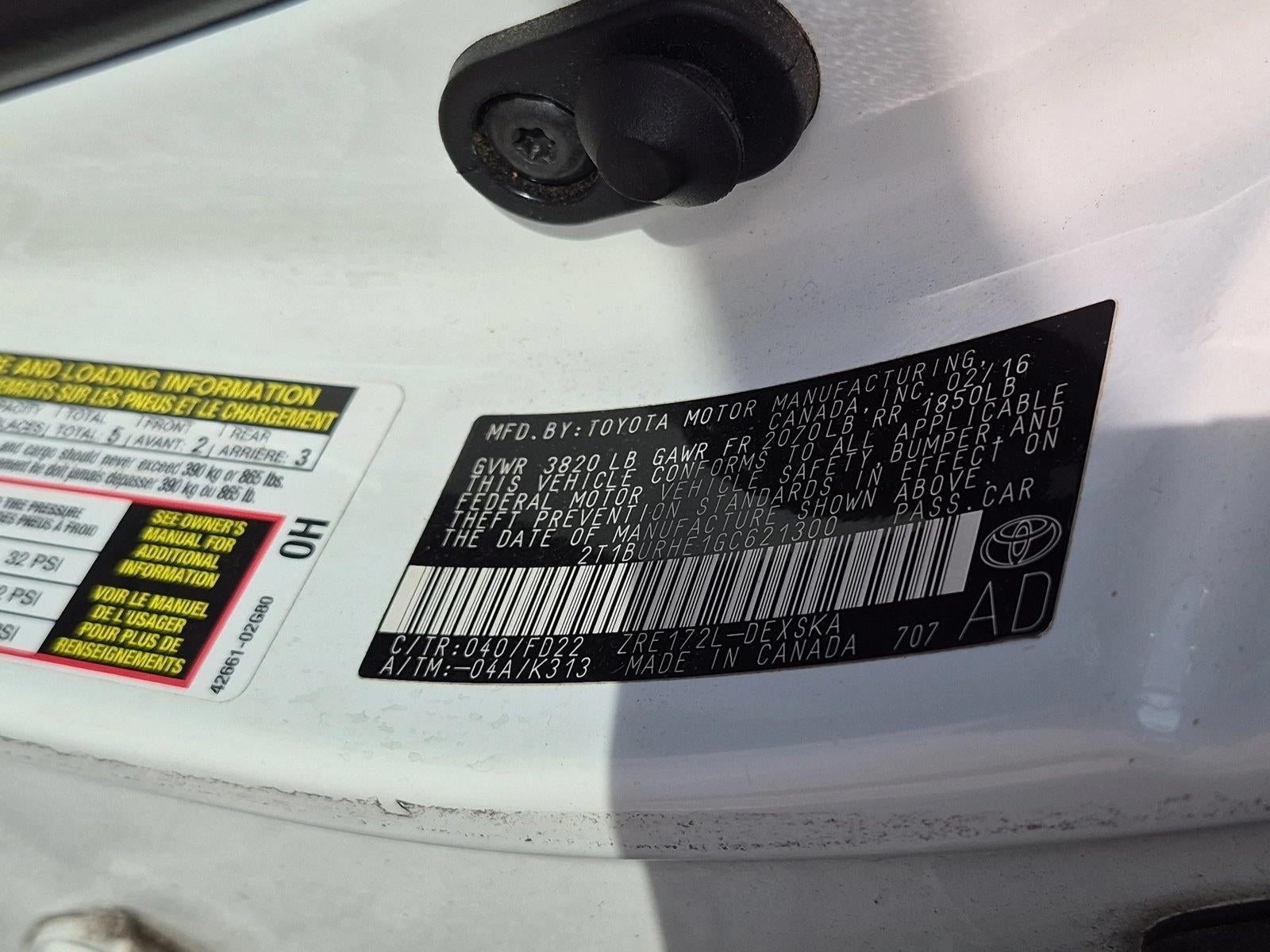 2016 Toyota Corolla 4dr Sdn CVT Auto S Plus (Natl)