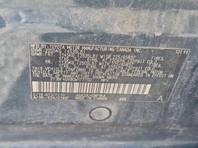 2012 Toyota RAV4 4WD 4dr I4 (Natl)