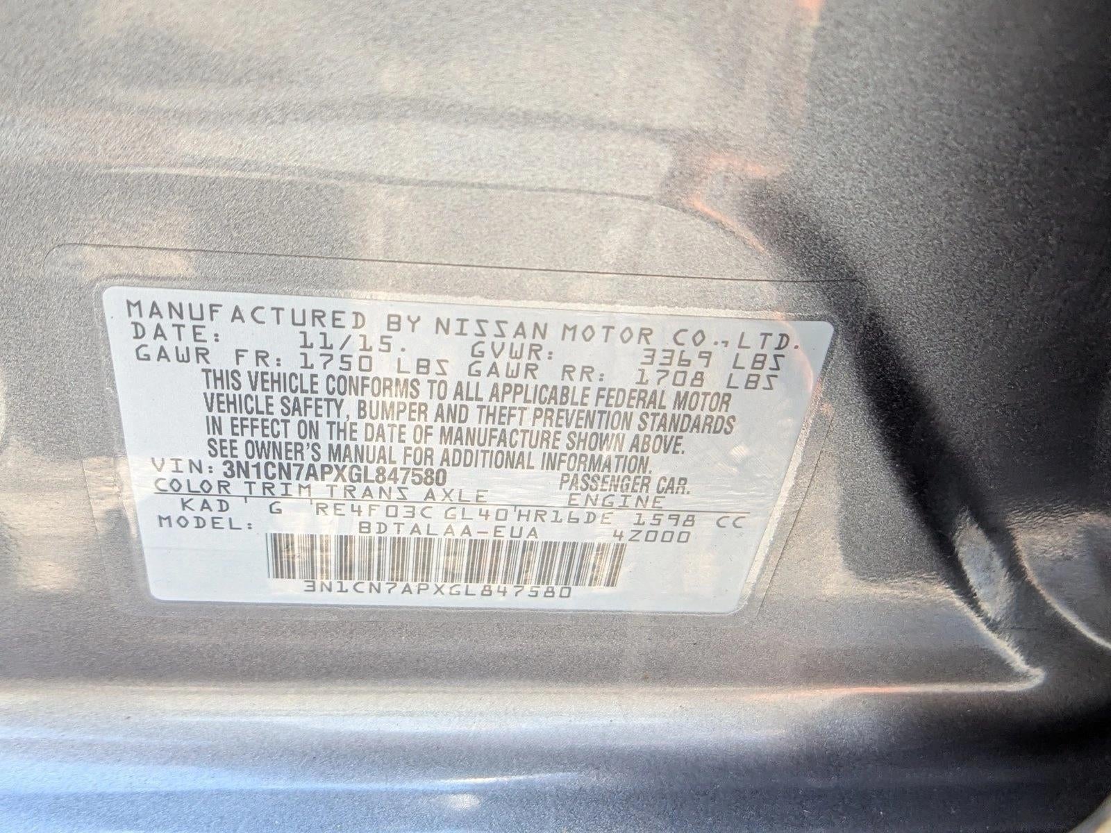 2016 Nissan Versa 4dr Sdn Auto 1.6 S