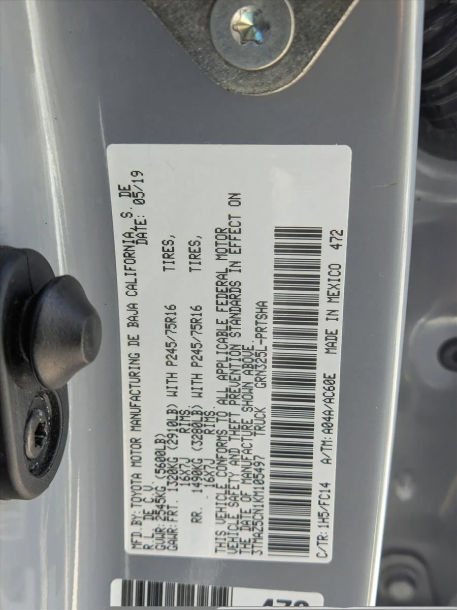 2019 Toyota Tacoma 2WD 2WD SR5 Double Cab 5' Bed V6 AT (GS)