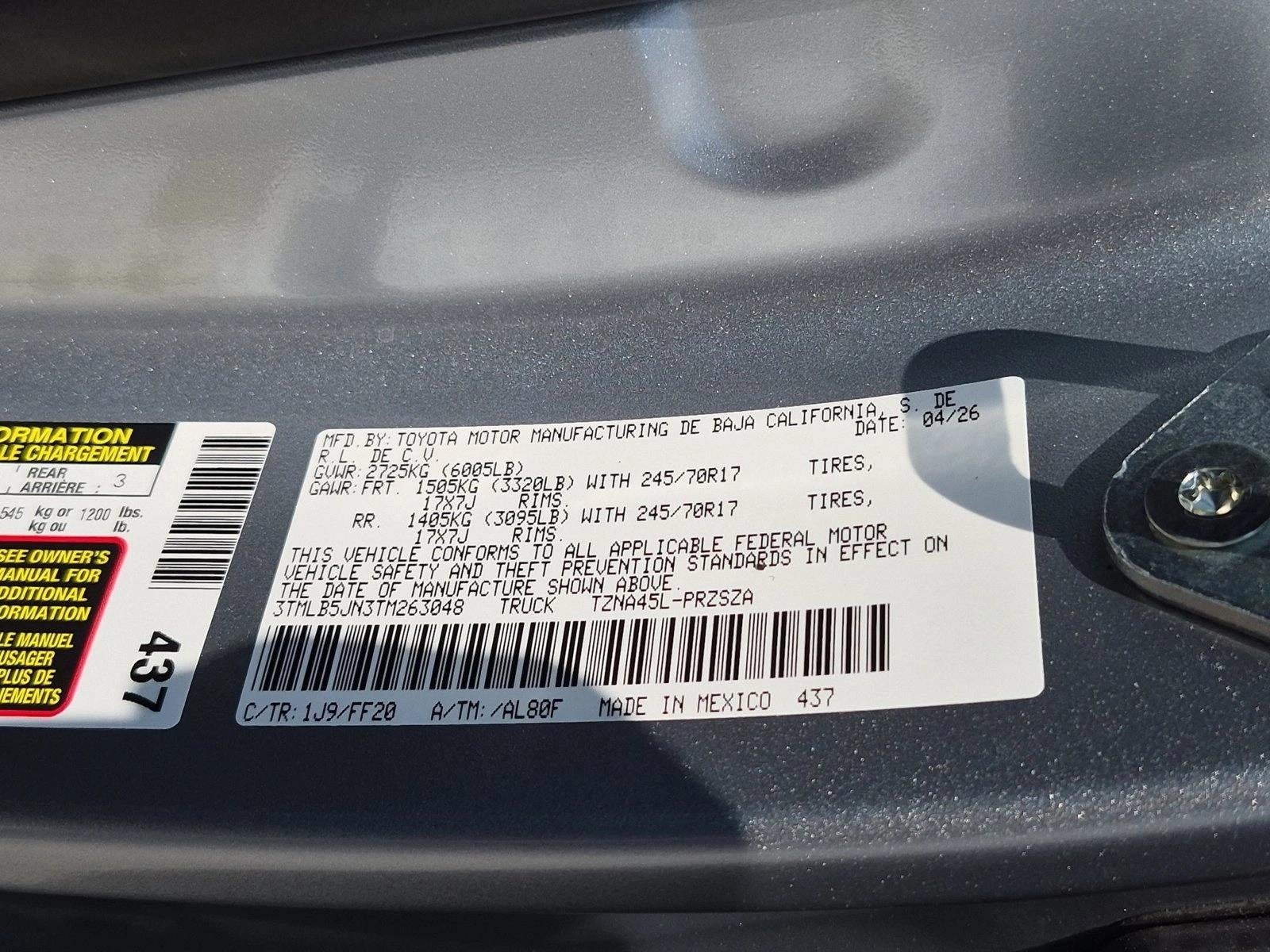 2026 Toyota Tacoma 4WD 4WD SR5 Double Cab 5' Bed AT (Natl)