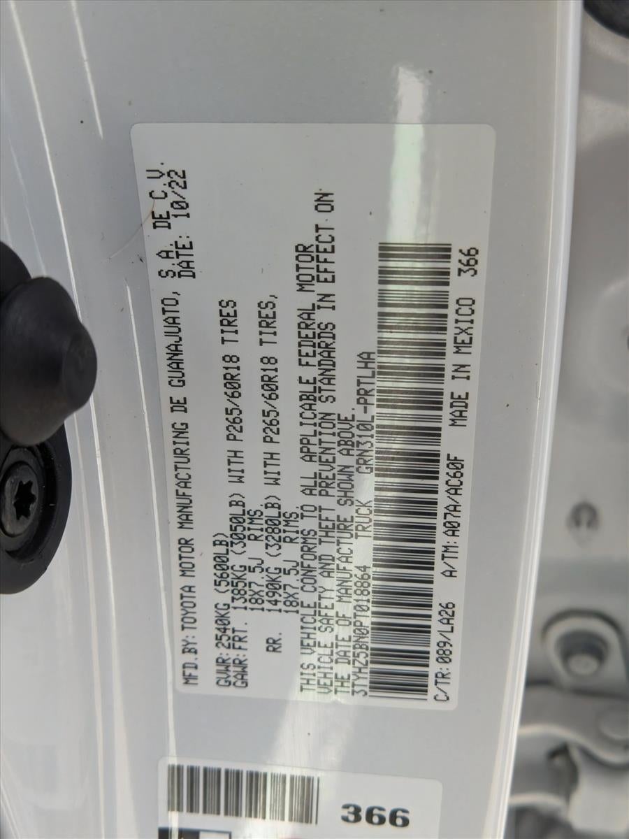 2023 Toyota Tacoma 4WD 4WD Limited Double Cab 6' Bed V6 AT (Natl)