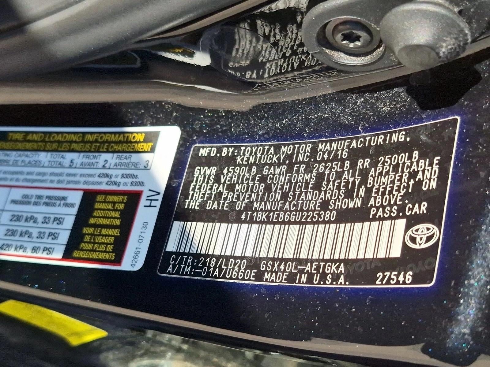 2016 Toyota Avalon 4dr Sdn XLE (Natl)