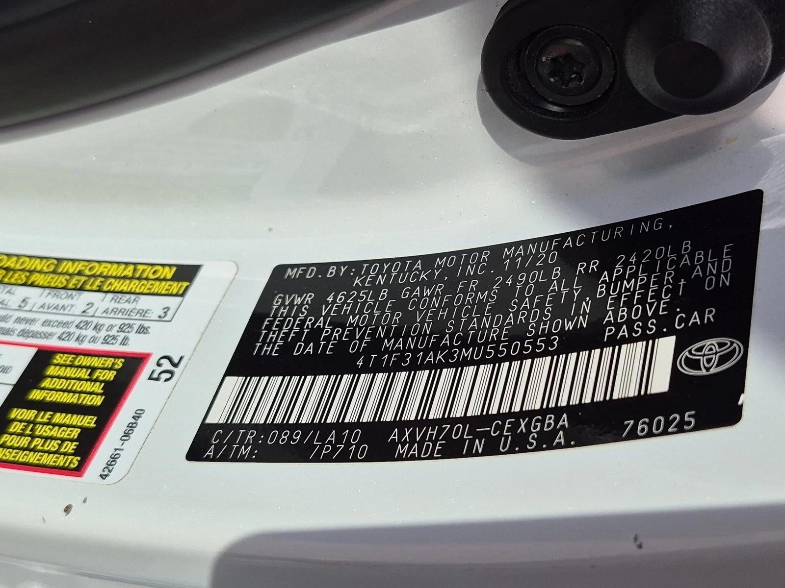 2021 Toyota Camry Hybrid XLE CVT (Natl)