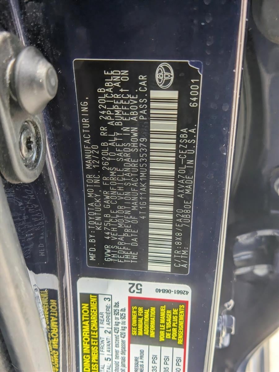 2021 Toyota Camry SE Auto (Natl)