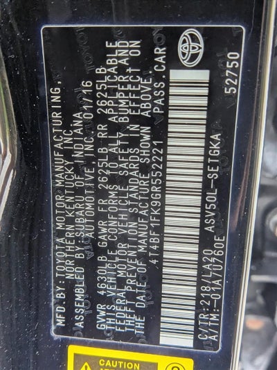 2016 Toyota Camry 4dr Sdn I4 Auto XLE (SE)