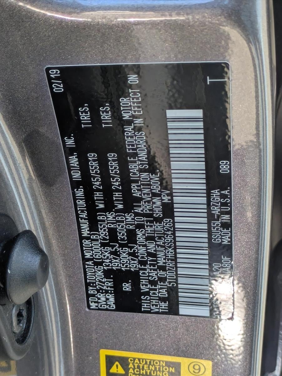 2019 Toyota Highlander Limited Platinum V6 AWD (Natl)