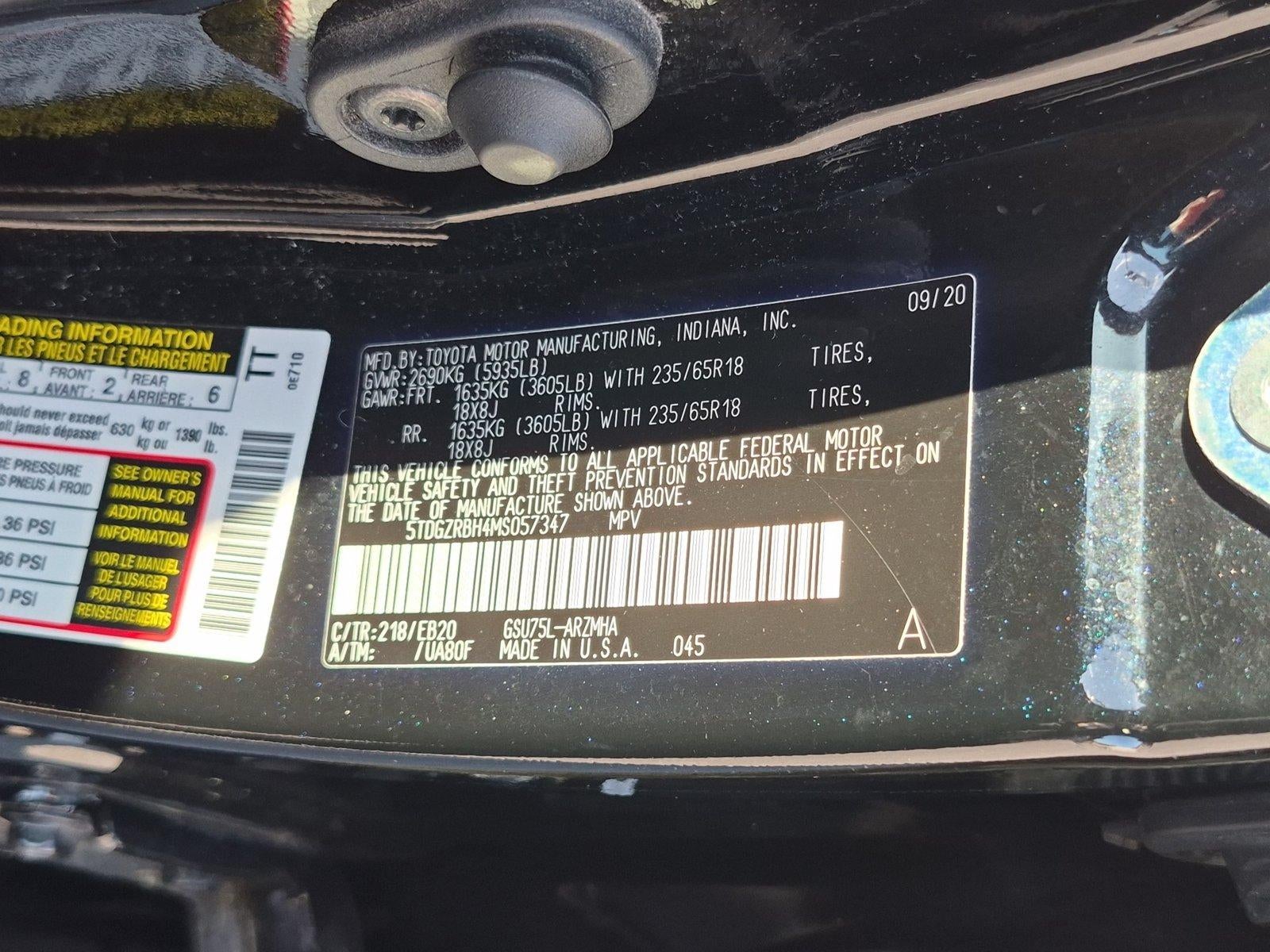 2021 Toyota Highlander XLE AWD (Natl)