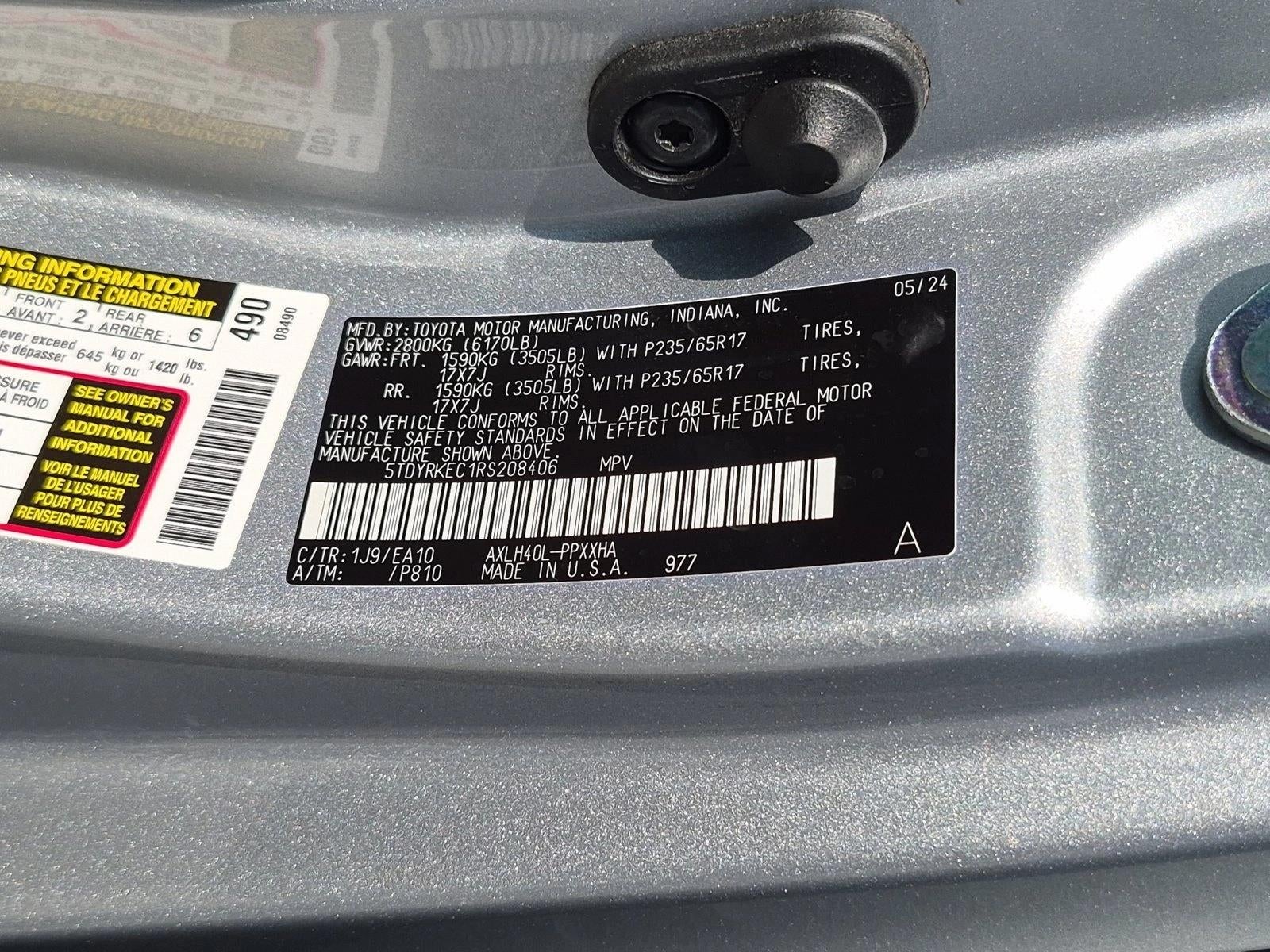 2024 Toyota Sienna XLE FWD 8-Passenger (Natl)
