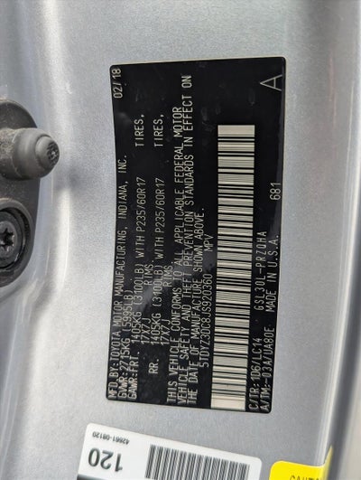 2018 Toyota Sienna XLE FWD 8-Passenger (Natl)