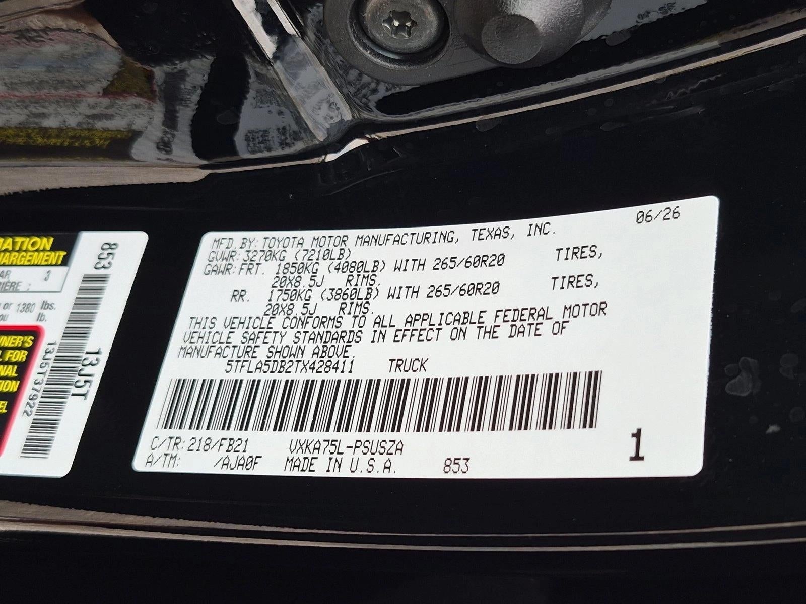 2026 Toyota Tundra 4WD 4WD SR5 CrewMax 5.5' Bed (Natl)