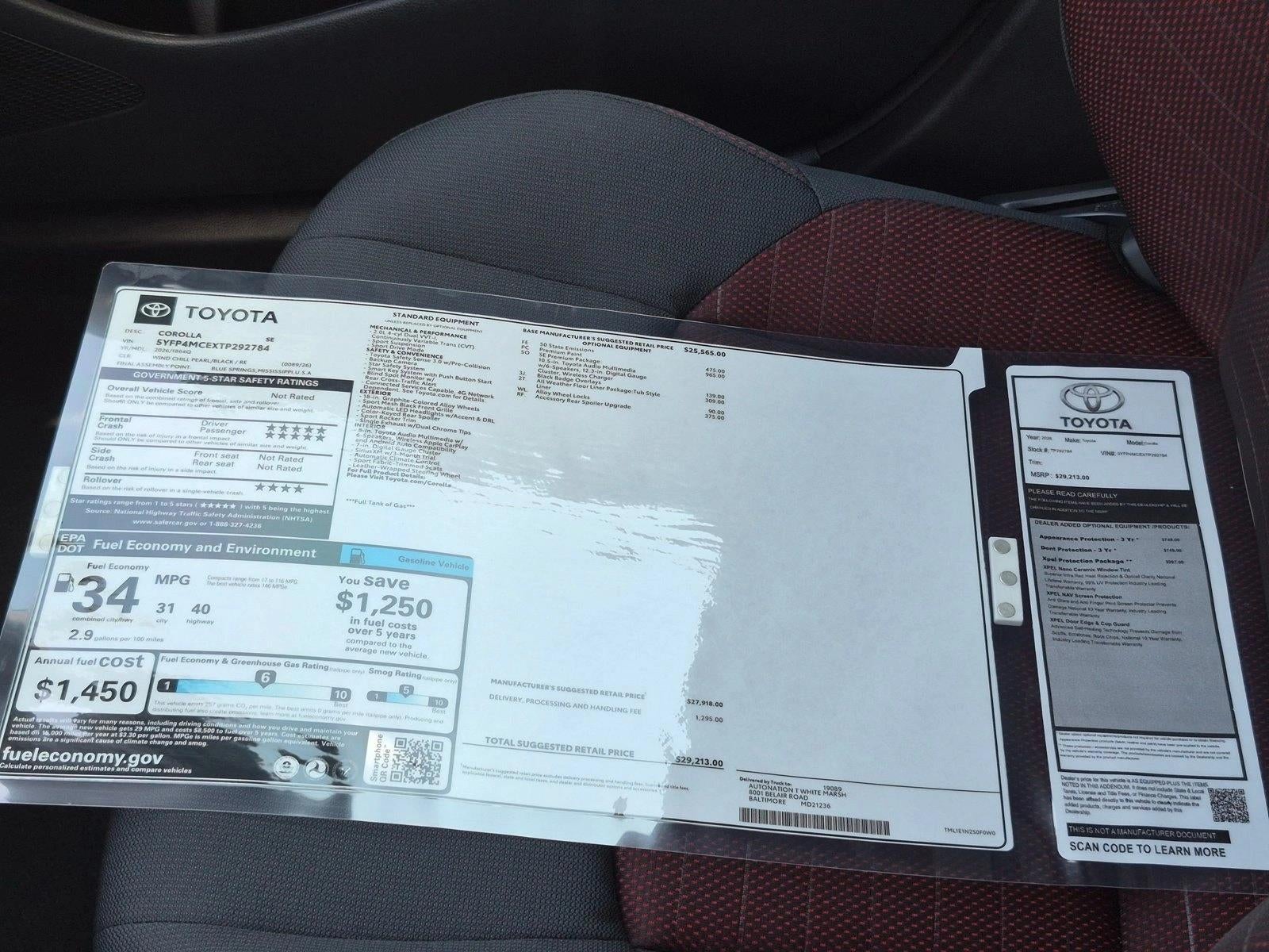 2026 Toyota Corolla SE CVT (Natl)